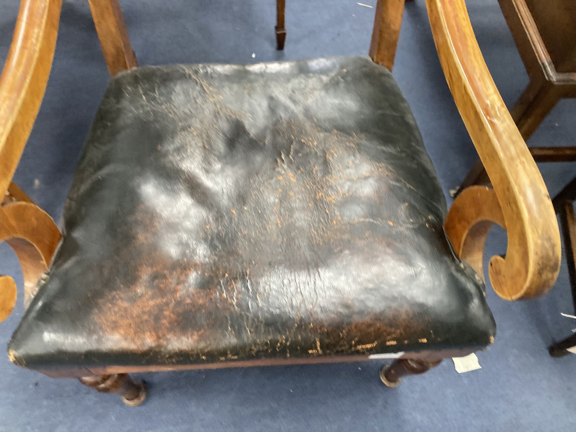 A 19th century Swedish fruitwood elbow chair